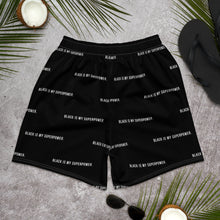 Load image into Gallery viewer, Black Block Letter Unisex Athletic Long Shorts