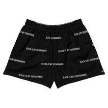 Load image into Gallery viewer, Black Block Letter Women's Athletic Short Shorts