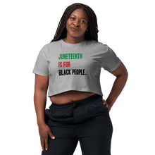 Load image into Gallery viewer, Juneteenth Tri- Color Women’s crop top
