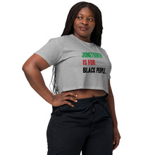 Load image into Gallery viewer, Juneteenth Tri- Color Women’s crop top
