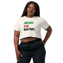 Load image into Gallery viewer, Juneteenth Tri- Color Women’s crop top
