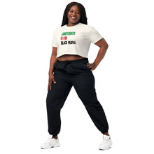 Load image into Gallery viewer, Juneteenth Tri- Color Women’s crop top
