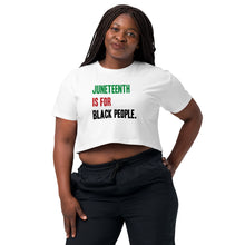 Load image into Gallery viewer, Juneteenth Tri- Color Women’s crop top
