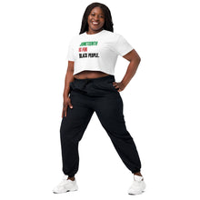 Load image into Gallery viewer, Juneteenth Tri- Color Women’s crop top
