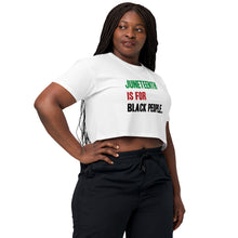 Load image into Gallery viewer, Juneteenth Tri- Color Women’s crop top
