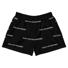 Load image into Gallery viewer, Black Block Letter Women&#39;s Athletic Short Shorts
