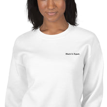 Load image into Gallery viewer, Black is Equal Unisex Sweatshirt White
